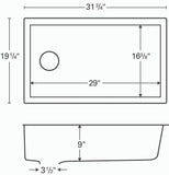 Karran 32" Undermount Quartz Composite Kitchen Sink, Brown, QU-670-BR-PK1