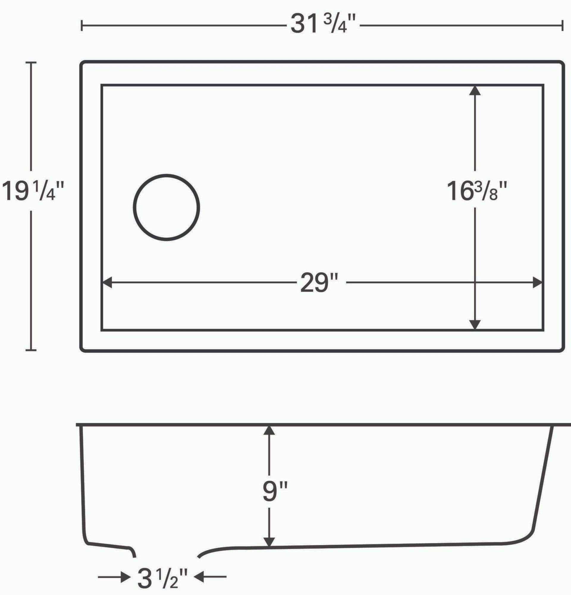 Karran 32" Undermount Quartz Composite Kitchen Sink, White, QU-670-WH-PK1