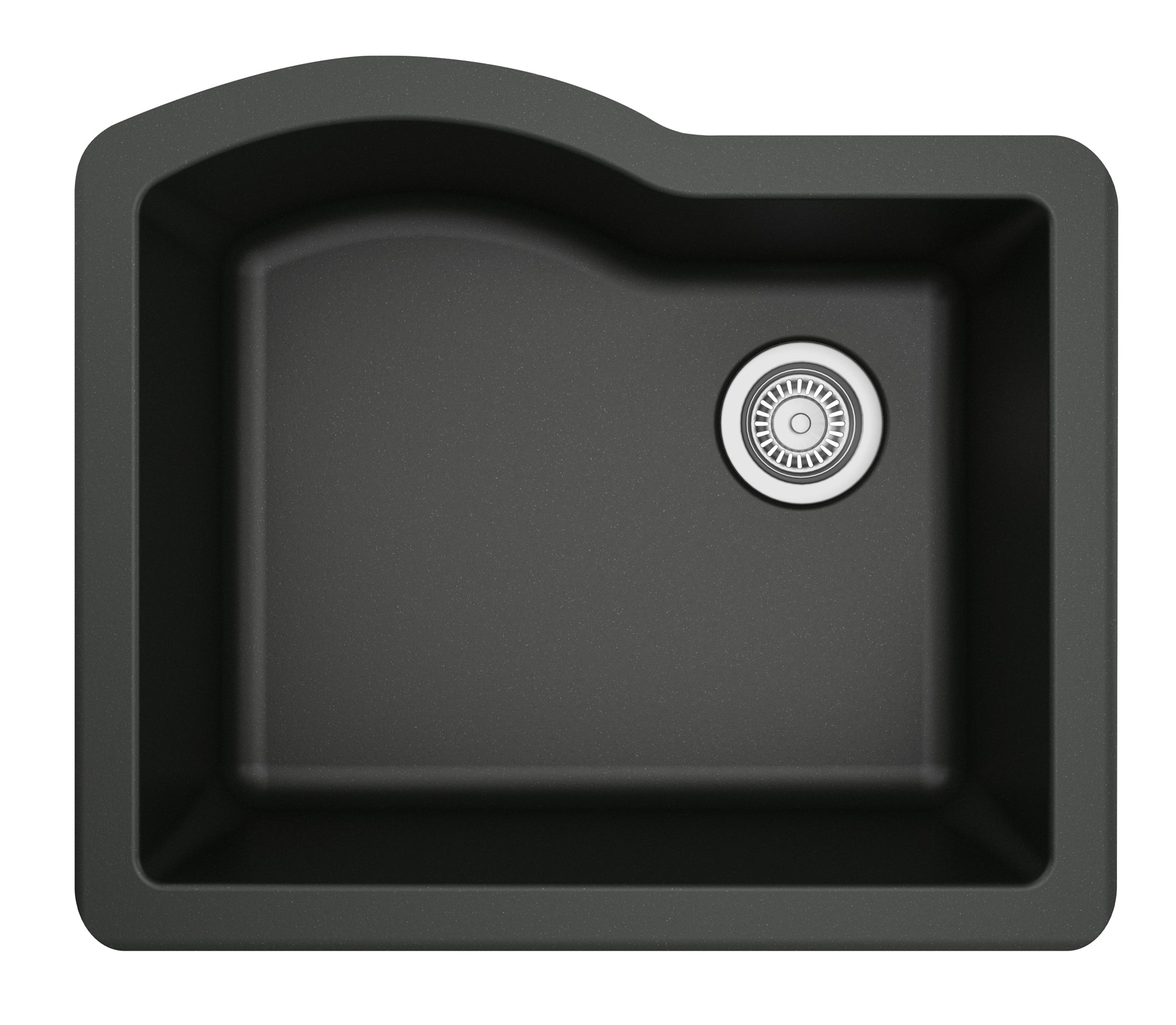 Karran 24" Undermount Quartz Composite Kitchen Sink, Black, QU-671-BL