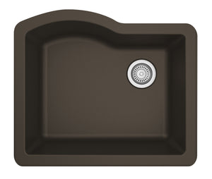 Alternate Image for Karran 24" Undermount Quartz Composite Kitchen Sink, Brown, QU-671-BR