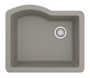 Alternate Image for Karran 24" Undermount Quartz Composite Kitchen Sink, Concrete, QU-671-CN