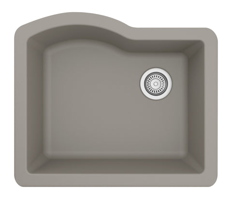 Karran 24" Undermount Quarz Composite Kitchen Sink, Concrete, QU-671-CN