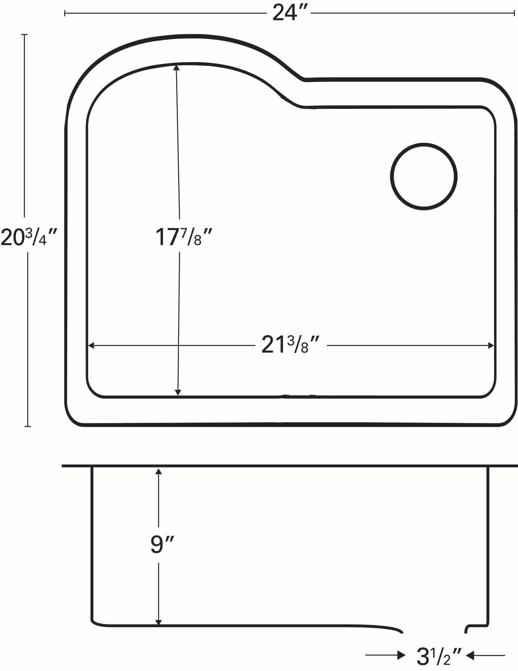 Karran 24" Undermount Quartz Composite Kitchen Sink, Grey, QU-671-GR