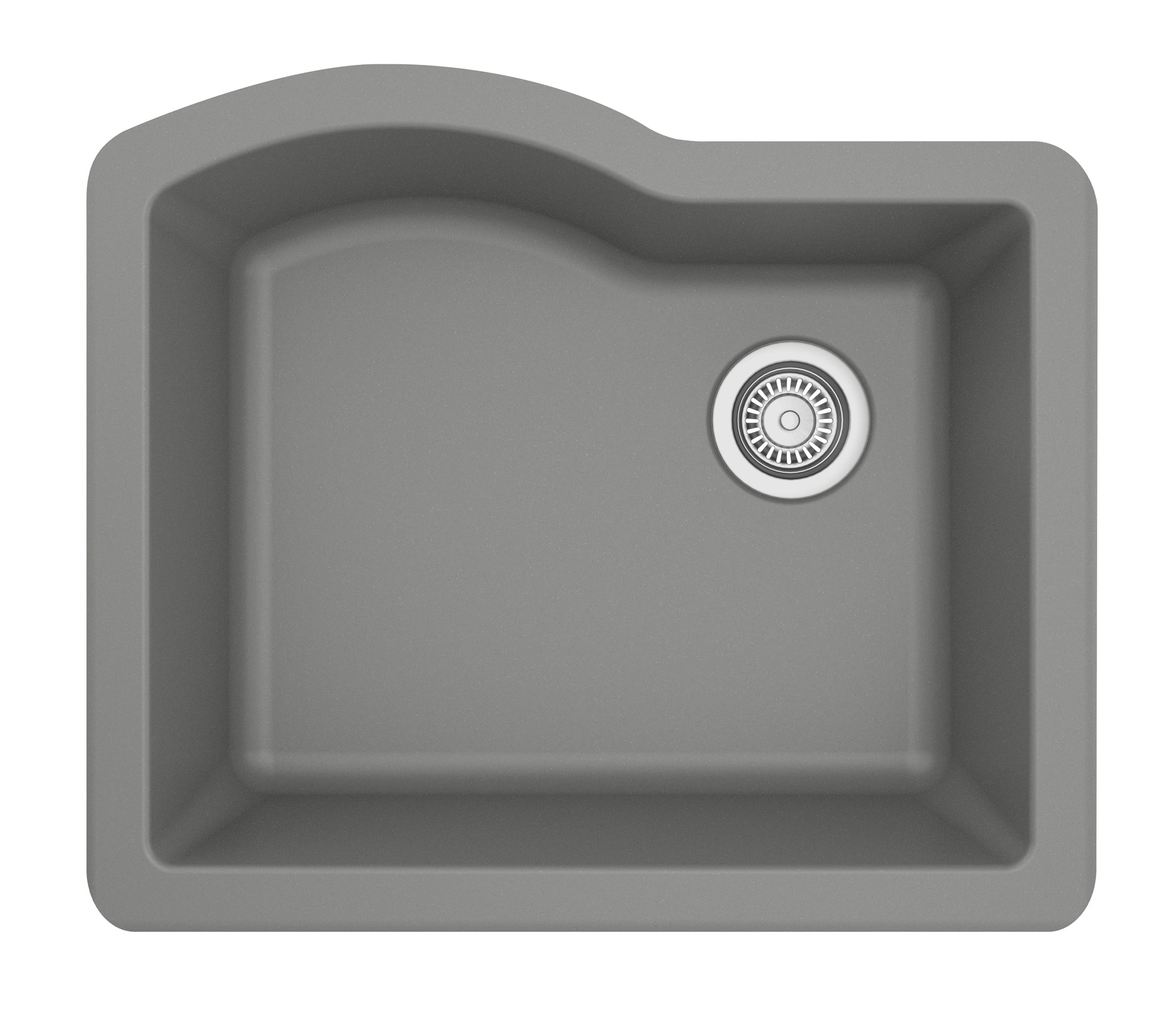 Karran 24" Undermount Quartz Composite Kitchen Sink, Grey, QU-671-GR