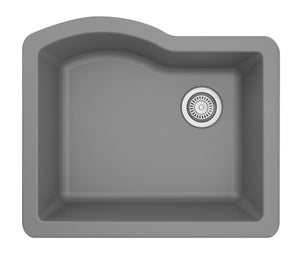 Alternate Image for Karran 24" Undermount Quartz Composite Kitchen Sink, Grey, QU-671-GR
