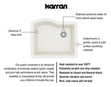 Karran 24" Undermount Quartz Composite Kitchen Sink, White, QU-671-WH-PK1