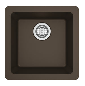 Alternate Image for Karran 17" Undermount Quartz Composite Kitchen Sink, Brown, QU-690-BR