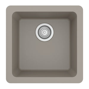 Alternate Image for Karran 17" Undermount Quartz Composite Kitchen Sink, Concrete, QU-690-CN