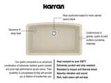 Karran 32" Undermount Quartz Composite Kitchen Sink, Bisque, QU-712-BI-PK1