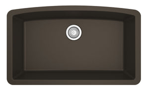Alternate Image for Karran 33" Undermount Quartz Composite Kitchen Sink, Brown, QU-712-BR