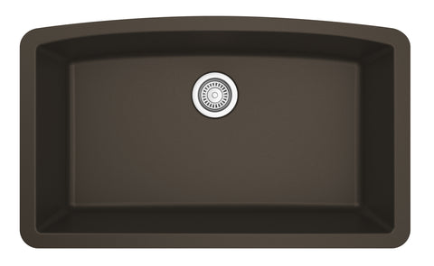 Karran 33" Undermount Quarz Composite Kitchen Sink, Brown, QU-712-BR