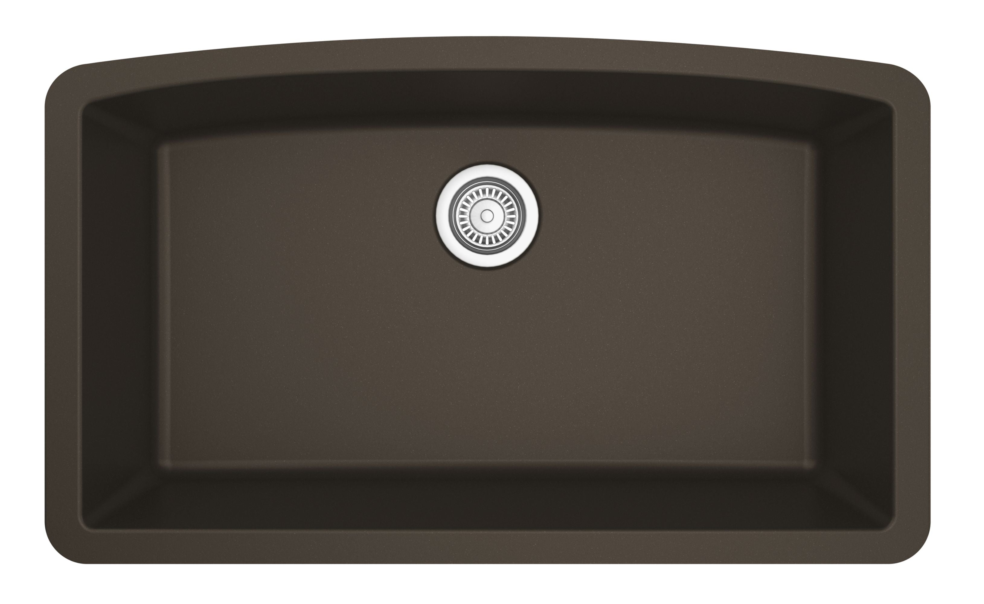 Karran 32" Undermount Quartz Composite Kitchen Sink, Brown, QU-712-BR-PK1