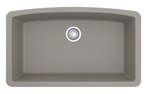Alternate Image for Karran 33" Undermount Quartz Composite Kitchen Sink, Concrete, QU-712-CN