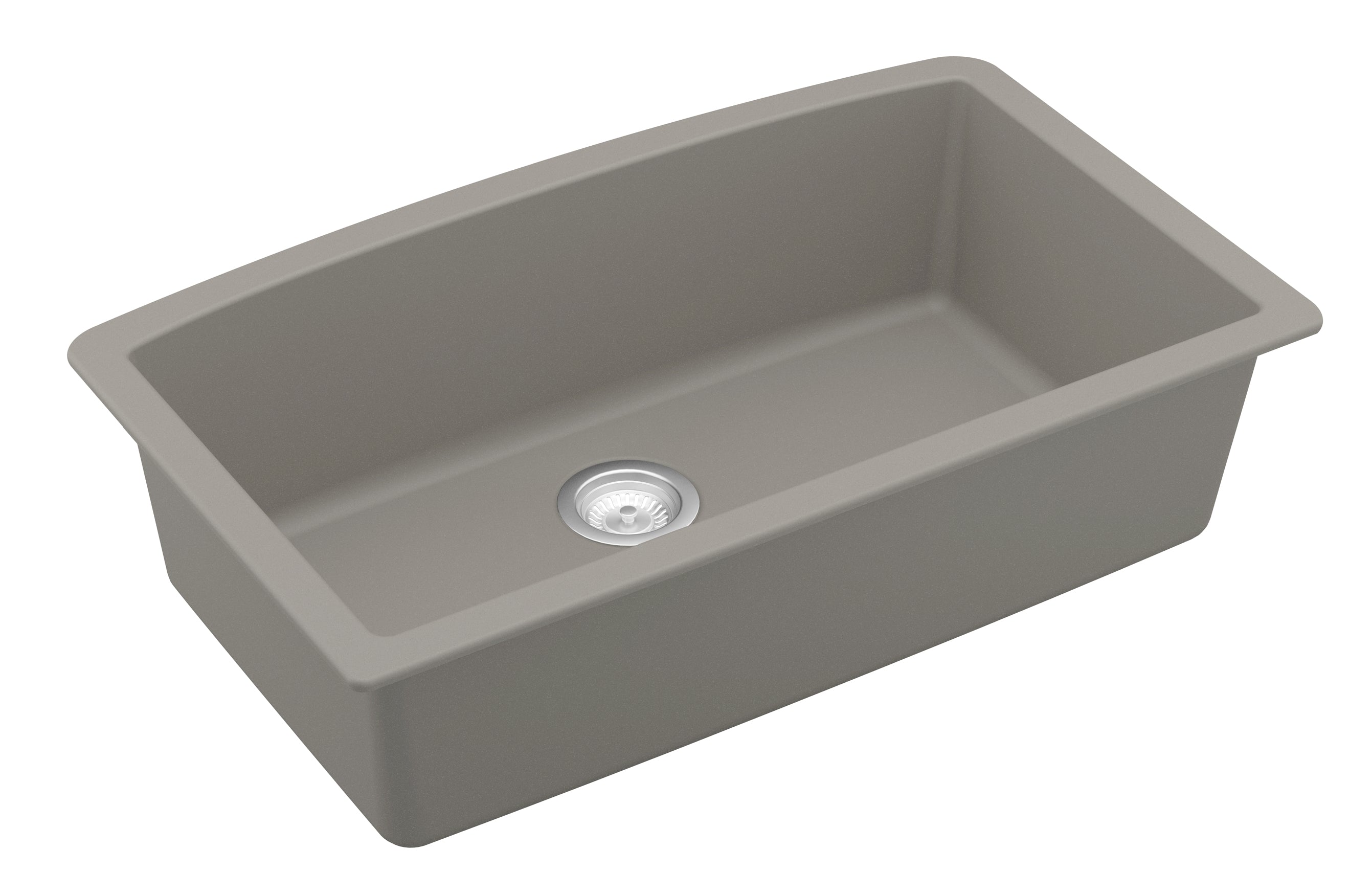 Karran 33" Undermount Quartz Composite Kitchen Sink, Concrete, QU-712-CN