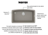 Karran 33" Undermount Quartz Composite Kitchen Sink, Concrete, QU-712-CN