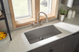 Karran 32" Undermount Quartz Composite Kitchen Sink, Concrete, QU-712-CN-PK1