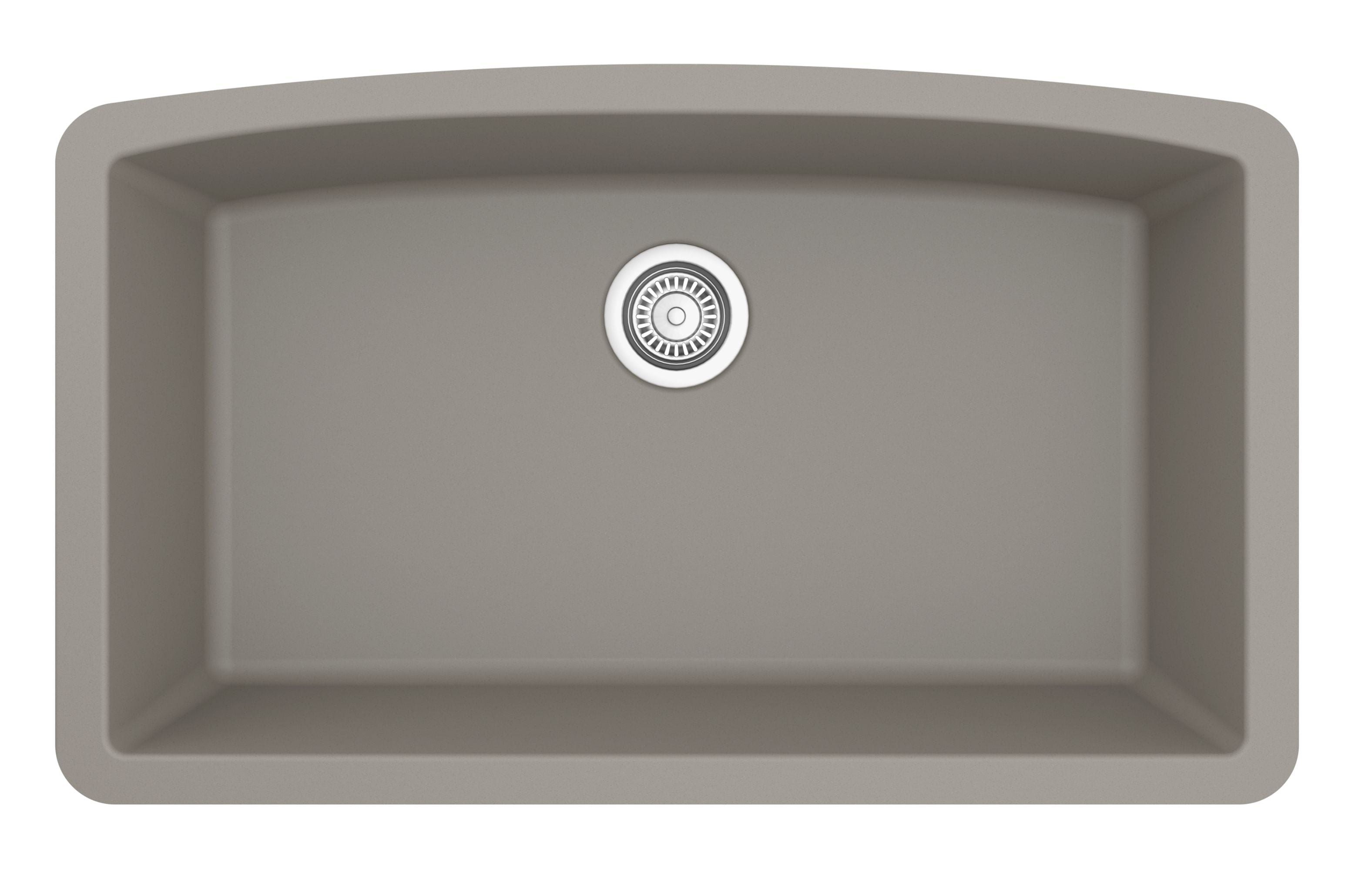 Karran 32" Undermount Quartz Composite Kitchen Sink, Concrete, QU-712-CN-PK1