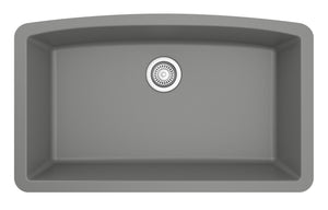 Alternate Image for Karran 33" Undermount Quartz Composite Kitchen Sink, Grey, QU-712-GR