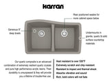Karran 34" Undermount Quartz Composite Kitchen Sink, 50/50 Double Bowl, Concrete, QU-720-CN