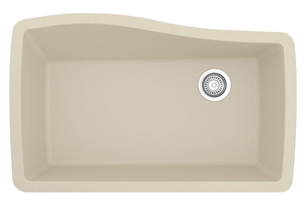 Karran 34" Undermount Quartz Composite Kitchen Sink, Bisque, QU-722-BI