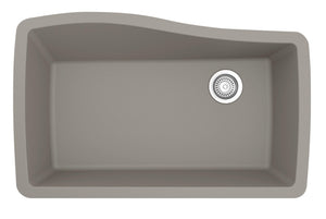 Alternate Image for Karran 34" Undermount Quartz Composite Kitchen Sink, Concrete, QU-722-CN