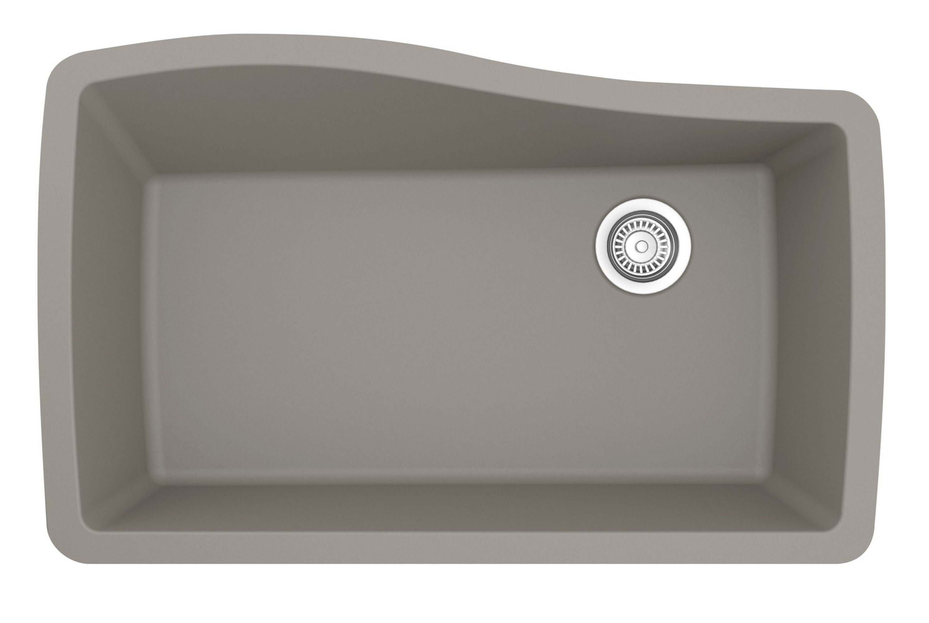 Karran 34" Undermount Quartz Composite Kitchen Sink with Accessories, Concrete, QU-722-CN-PK1