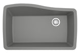 Karran 34" Undermount Quartz Composite Kitchen Sink with Accessories, Grey, QU-722-GR-PK1