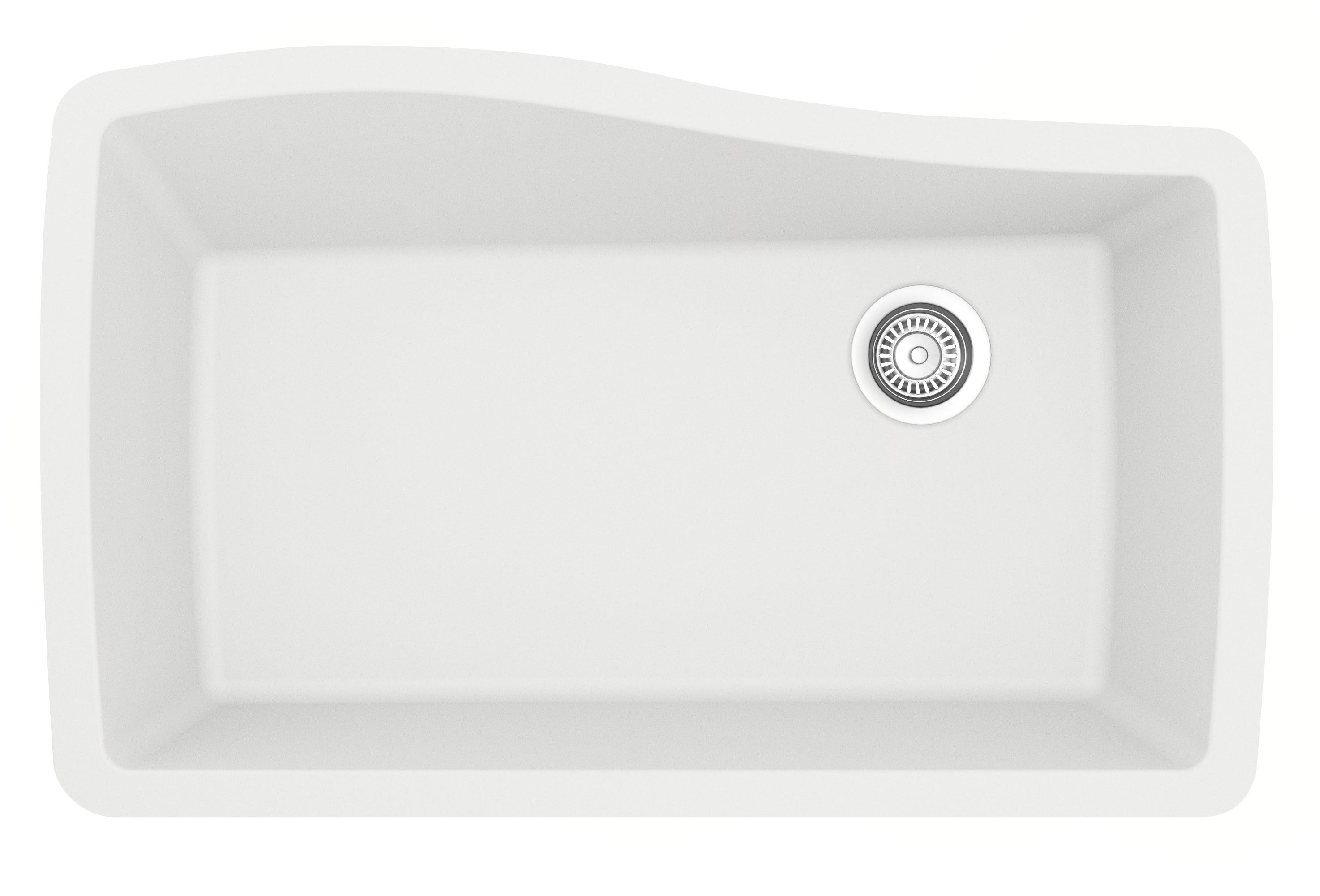 Karran 34" Undermount Quartz Composite Kitchen Sink with Accessories, White, QU-722-WH-PK1