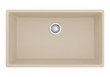 Karran 32" Undermount Quartz Composite Kitchen Sink with Accessories, Bisque, QU-812-BI-PK1