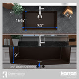 Karran 32" Undermount Quartz Composite Kitchen Sink, Brown, QU-812-BR