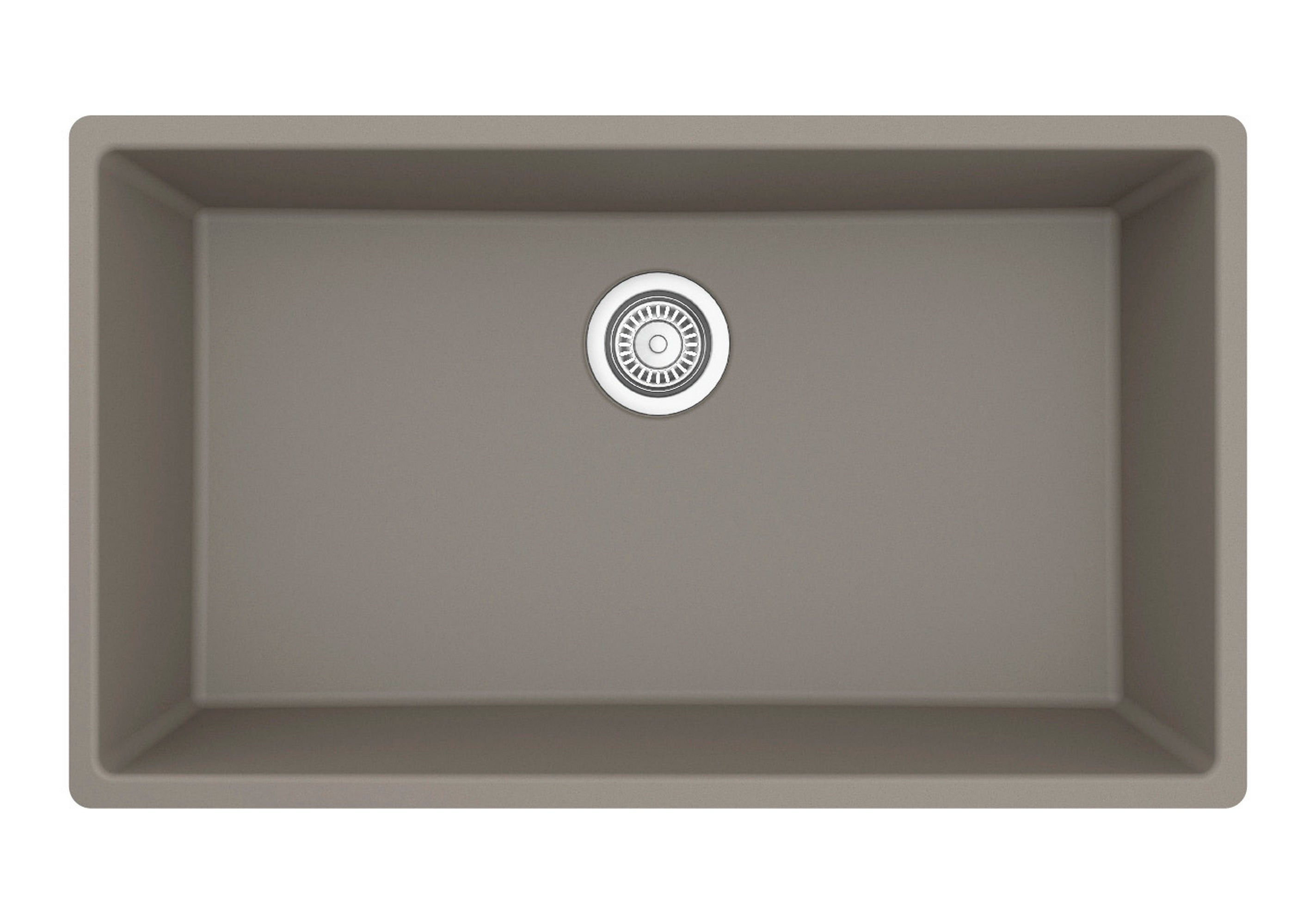 Karran 32" Undermount Quartz Composite Kitchen Sink, Concrete, QU-812-CN