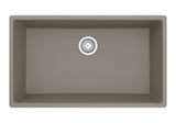 Karran 32" Undermount Quartz Composite Kitchen Sink with Accessories, Concrete, QU-812-CN-PK1