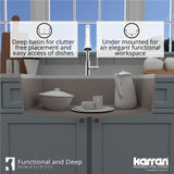 Karran 32" Undermount Quartz Composite Kitchen Sink, Concrete, QU-812-CN