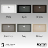 Karran 32" Undermount Quartz Composite Kitchen Sink with Accessories, Grey, QU-812-GR-PK1