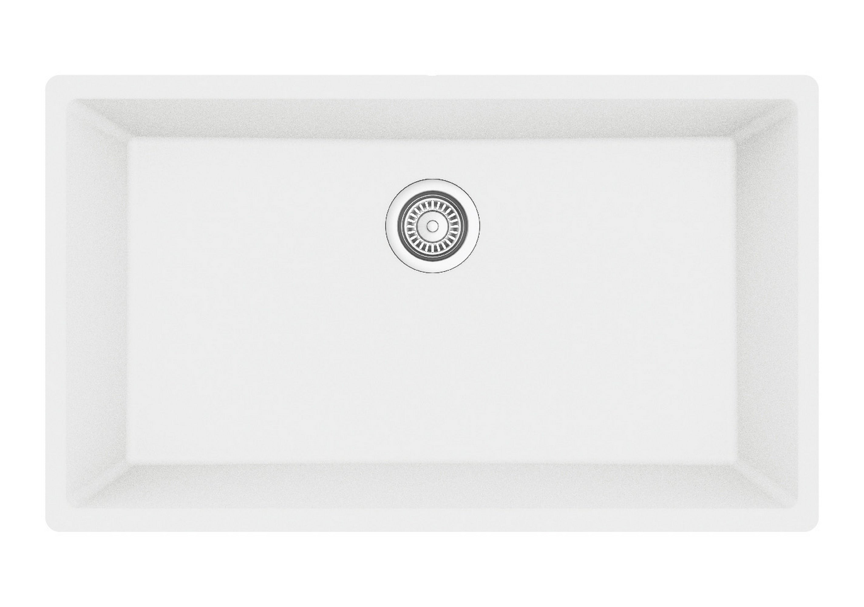 Karran 32" Undermount Quartz Composite Kitchen Sink with Accessories, White, QU-812-WH-PK1