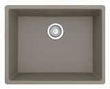 Karran 24" Undermount Quartz Composite Kitchen Sink with Accessories, Concrete, QU-820-CN-PK1