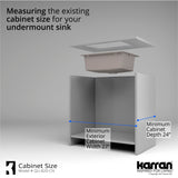 Karran 24" Undermount Quartz Composite Kitchen Sink with Accessories, Concrete, QU-820-CN-PK1