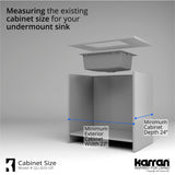 Karran 24" Undermount Quartz Composite Kitchen Sink with Accessories, Grey, QU-820-GR-PK1