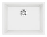 Karran 24" Undermount Quartz Composite Kitchen Sink with Accessories, White, QU-820-WH-PK1