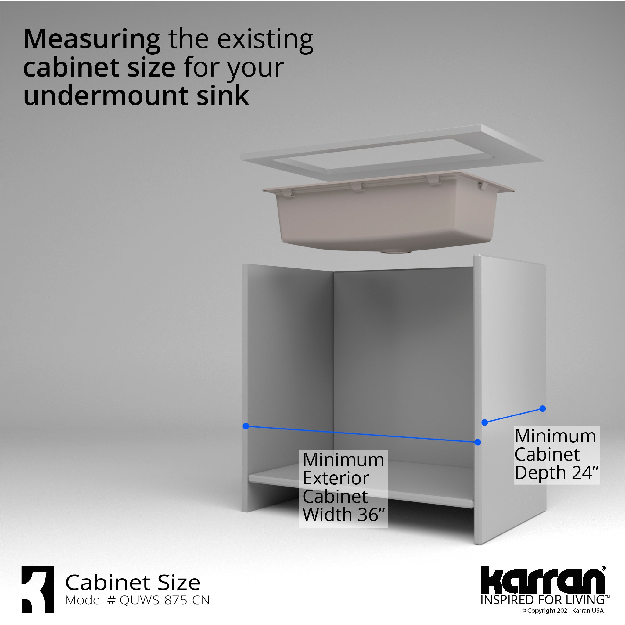 Karran 33" Undermount Quartz Composite Workstation Kitchen Sink with Accessories, Concrete, QUWS-875-CN