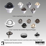 Karran 33" Undermount Quartz Composite Workstation Kitchen Sink with Accessories, White, QUWS-875-WH