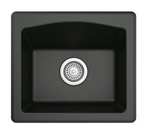 Alternate Image for Karran 18" Quartz Bar/Prep Sink, Black, QX-680-BL