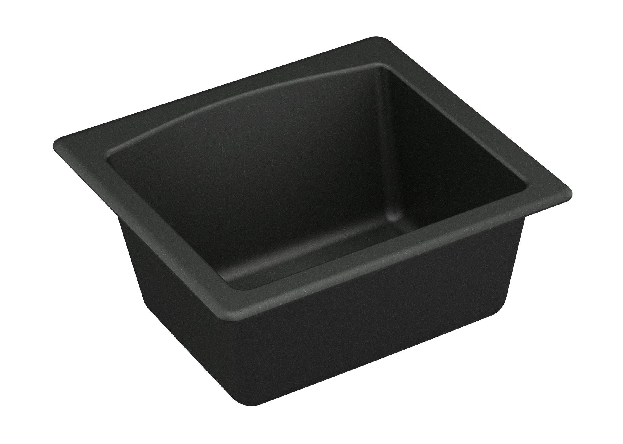 Karran 18" Quartz Bar/Prep Sink, Black, QX-680-BL