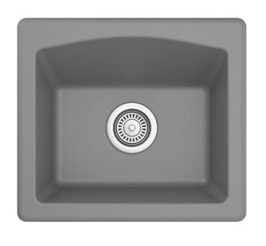 Alternate Image for Karran 18" Quartz Bar/Prep Sink, Grey, QX-680-GR