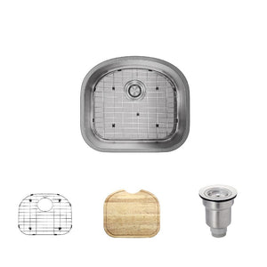 Alternate Image for Rene 20" Stainless Steel Kitchen Sink, 16 Gauge, R1-1017-16