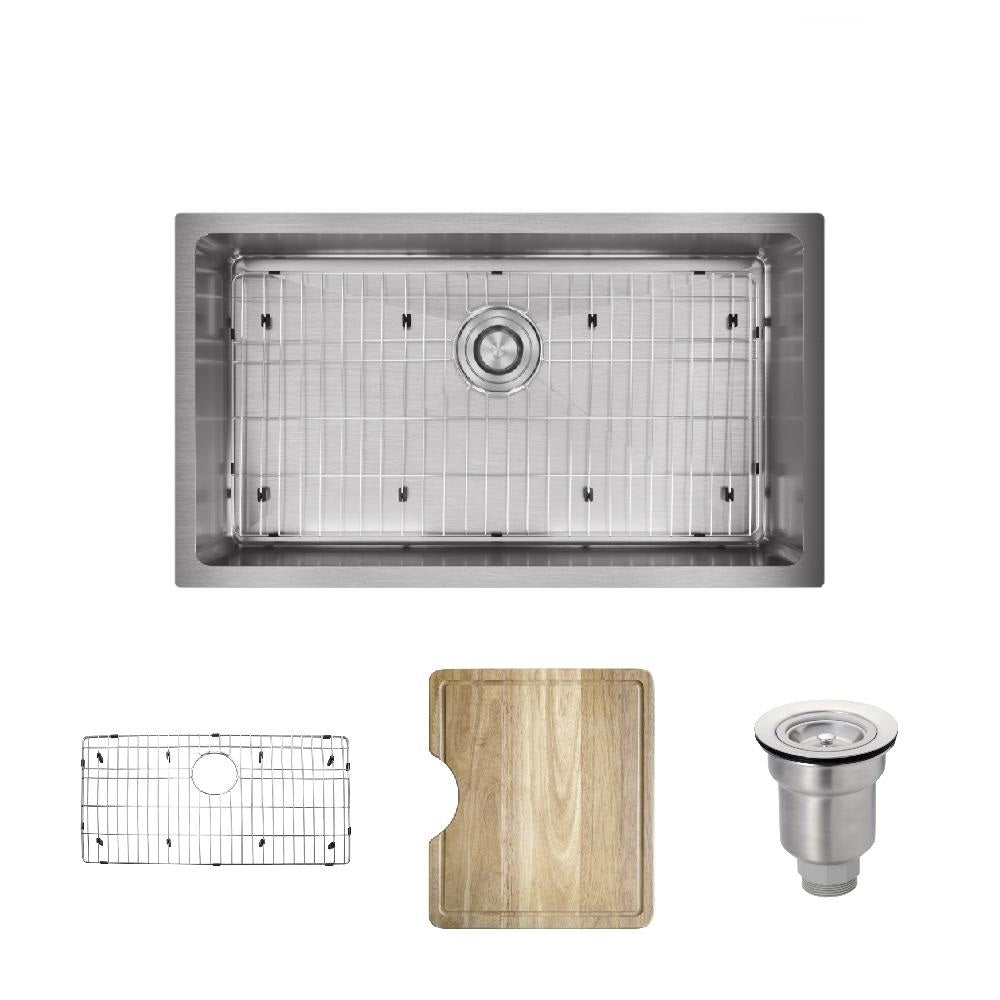 Rene 31" Stainless Steel Kitchen Sink, 16 Gauge, R1-1022S-16 - The Sink Boutique