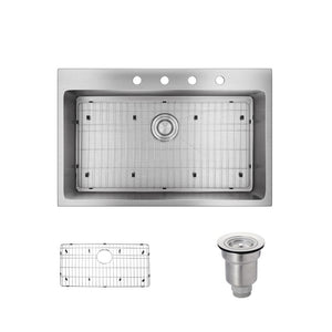 Alternate Image for Rene 31" Stainless Steel Kitchen Sink, 18 Gauge, R1-2022S-18