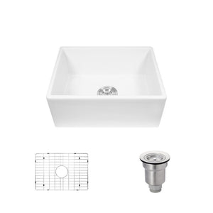 Alternate Image for Rene 24" Fireclay Farmhouse Sink, White, R10-3004-ST-B