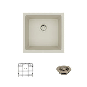 Alternate Image for Rene 18" Composite Granite Kitchen Sink, Concrete, R3-1003-CON-ST-CGF