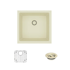 Alternate Image for Rene 18" Composite Granite Kitchen Sink, Ecru, R3-1003-ECR-ST-CGF